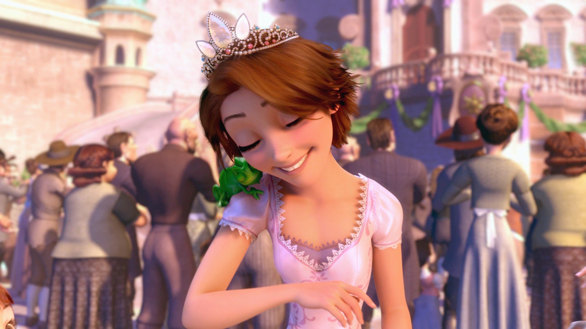 Tangled, Disney, Princesses, Rapunzel, Pascal (character), Happy, Love Wallpaper