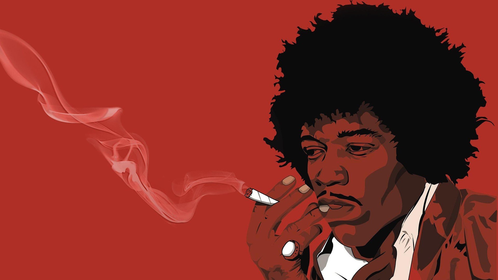 Jimi Hendrix, Musicians, Fan art, Red, Joints Wallpaper