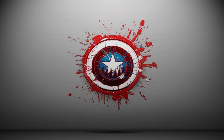 Captain America, Shields, Paint splatter, Simple background HD Wallpaper Desktop Background
