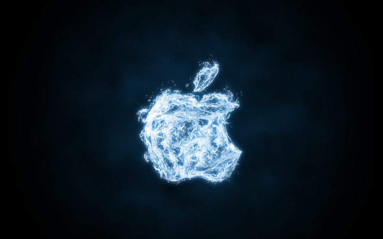Apple Inc., Water drops, Logo, Simple background HD Wallpaper Desktop Background