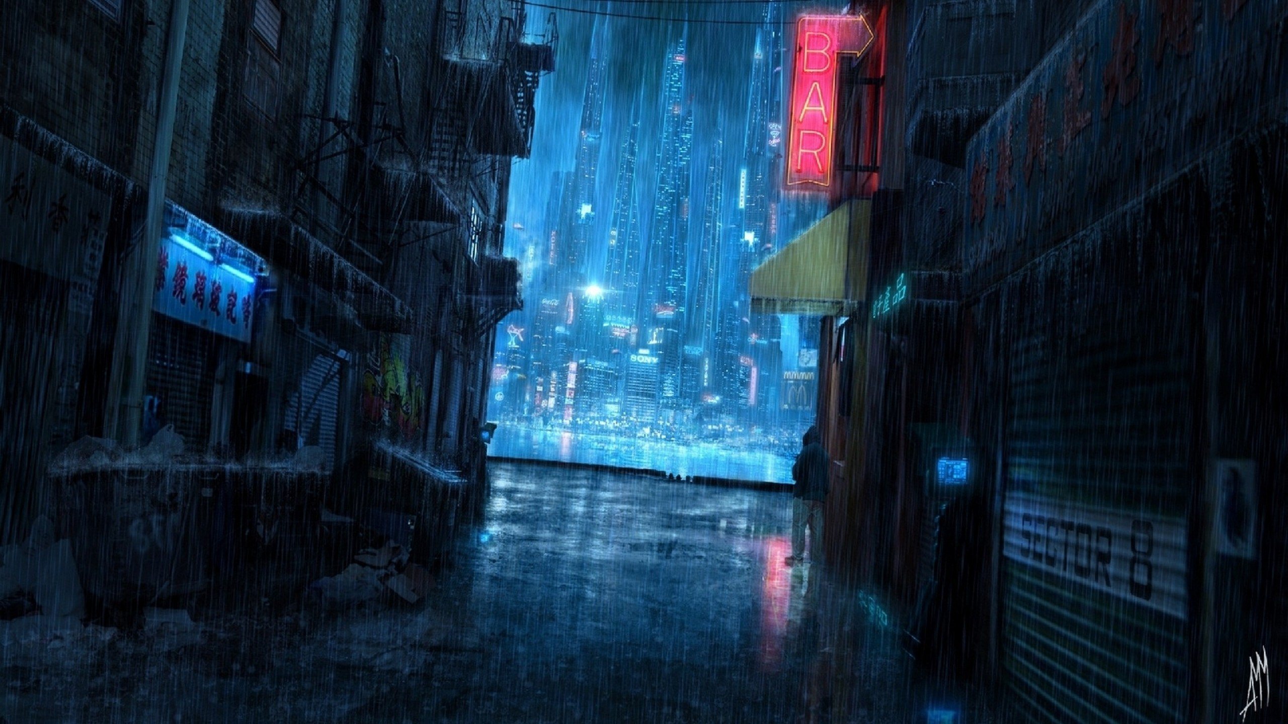 rain city wallpaper hd