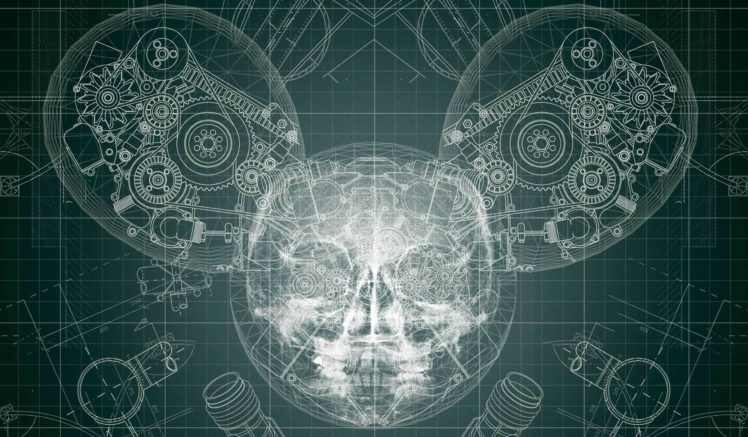 deadmau5, Skull, Gears, Helmet, X rays HD Wallpaper Desktop Background