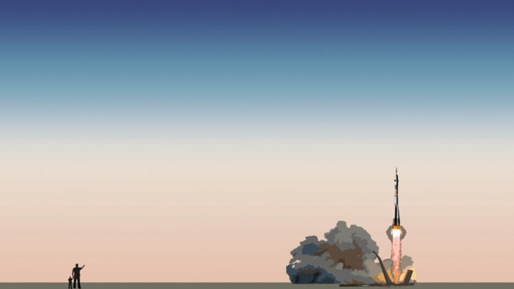 Soyuz, Minimalism, Lift off, Rockets, Rocket HD Wallpaper Desktop Background