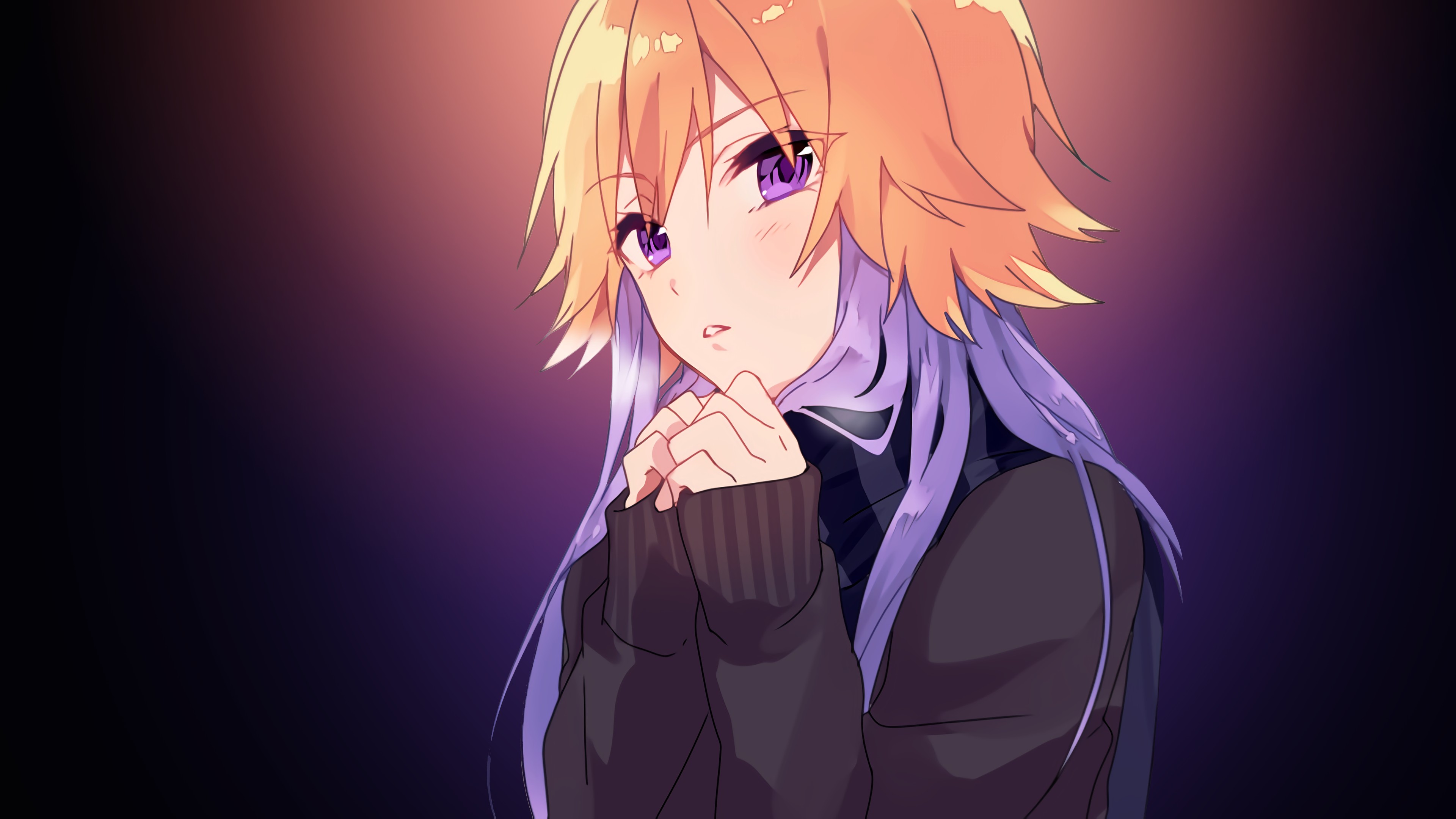 short hair, Blonde, Purple eyes, Anime, Anime girls, Asuka Ninomiya, THE iDOLM@STER, THE iDOLM@STER: Cinderella Girls Wallpaper