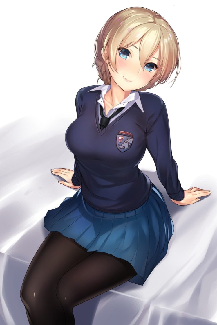 short hair, Blonde, Blue eyes, Anime, Anime girls, Girls ...