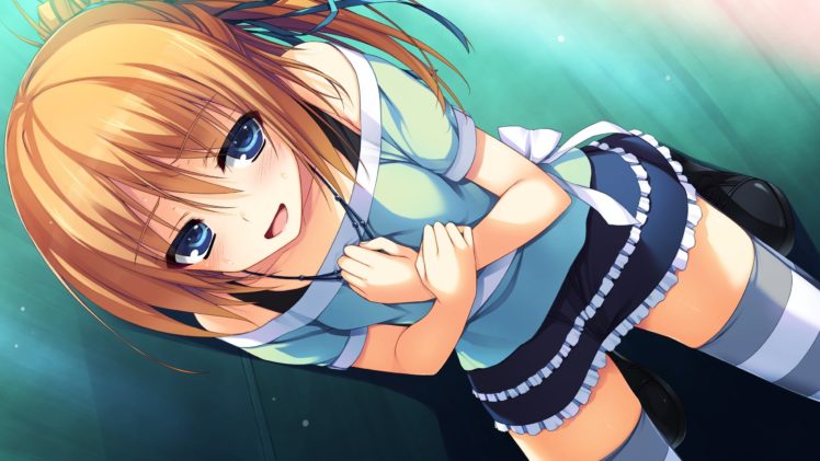 anime girls, Skirt, Stockings, Thigh highs HD Wallpaper Desktop Background