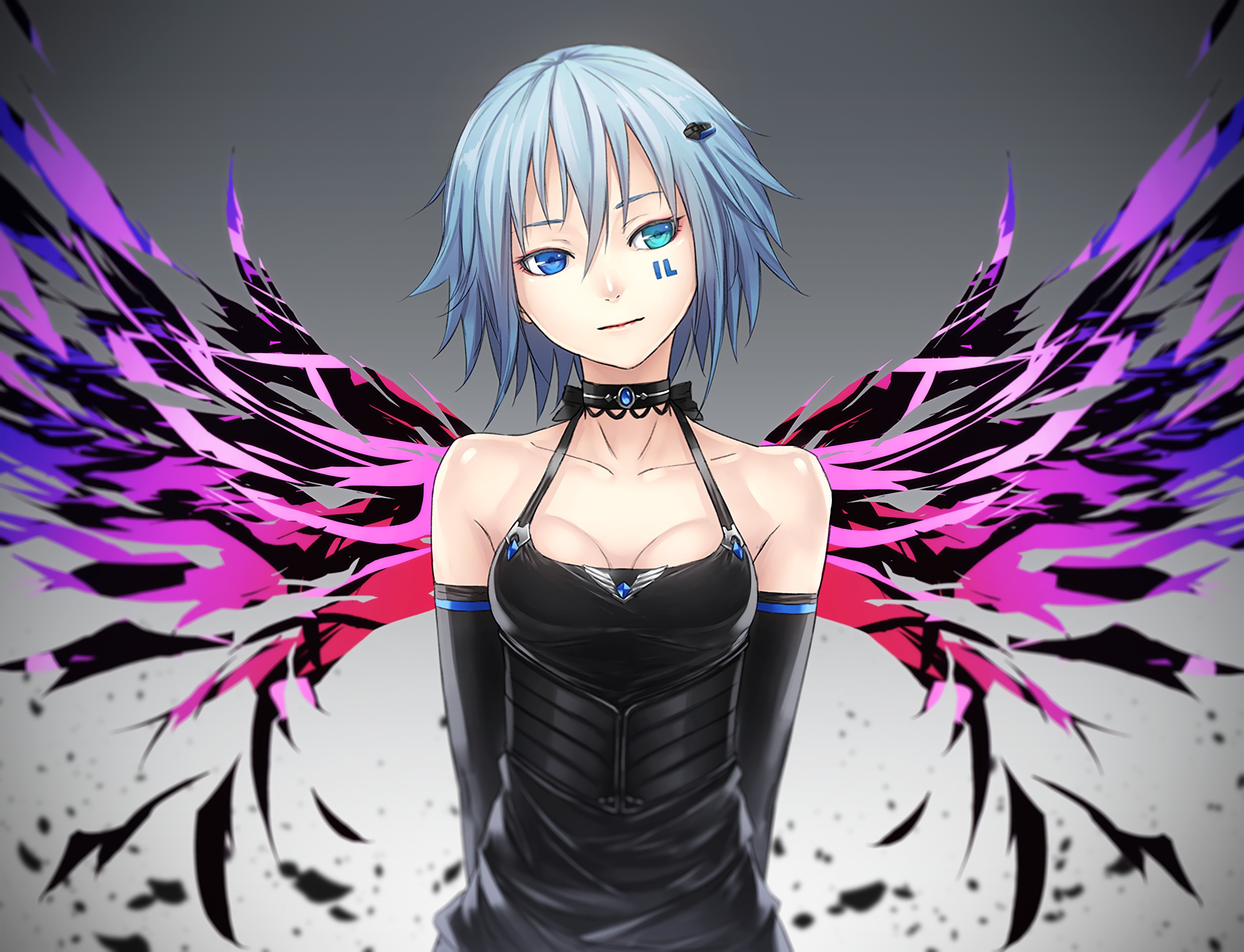 short hair, Blue hair, Blue eyes, Anime, Anime girls, Wings HD Wallpapers / Desktop and Mobile ...