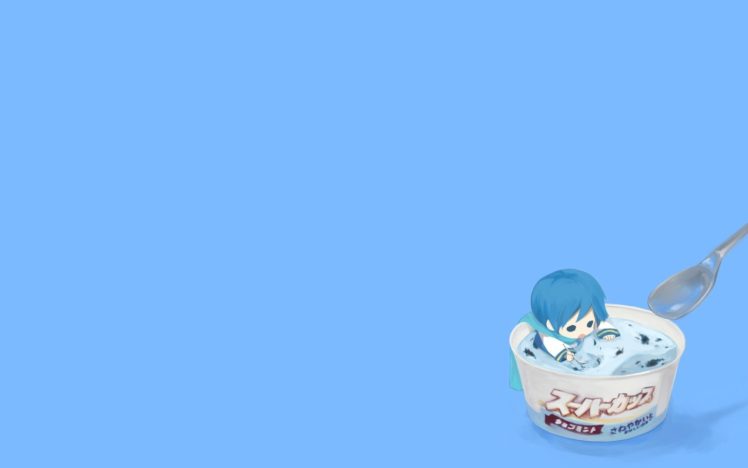 anime girls, Solid color, Mahou Shoujo Madoka Magica, Miki Sayaka, Ice cream HD Wallpaper Desktop Background