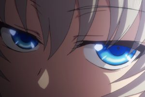 blue eyes, White hair, Tomori Nao, Charlotte (anime), Closeup, Anime