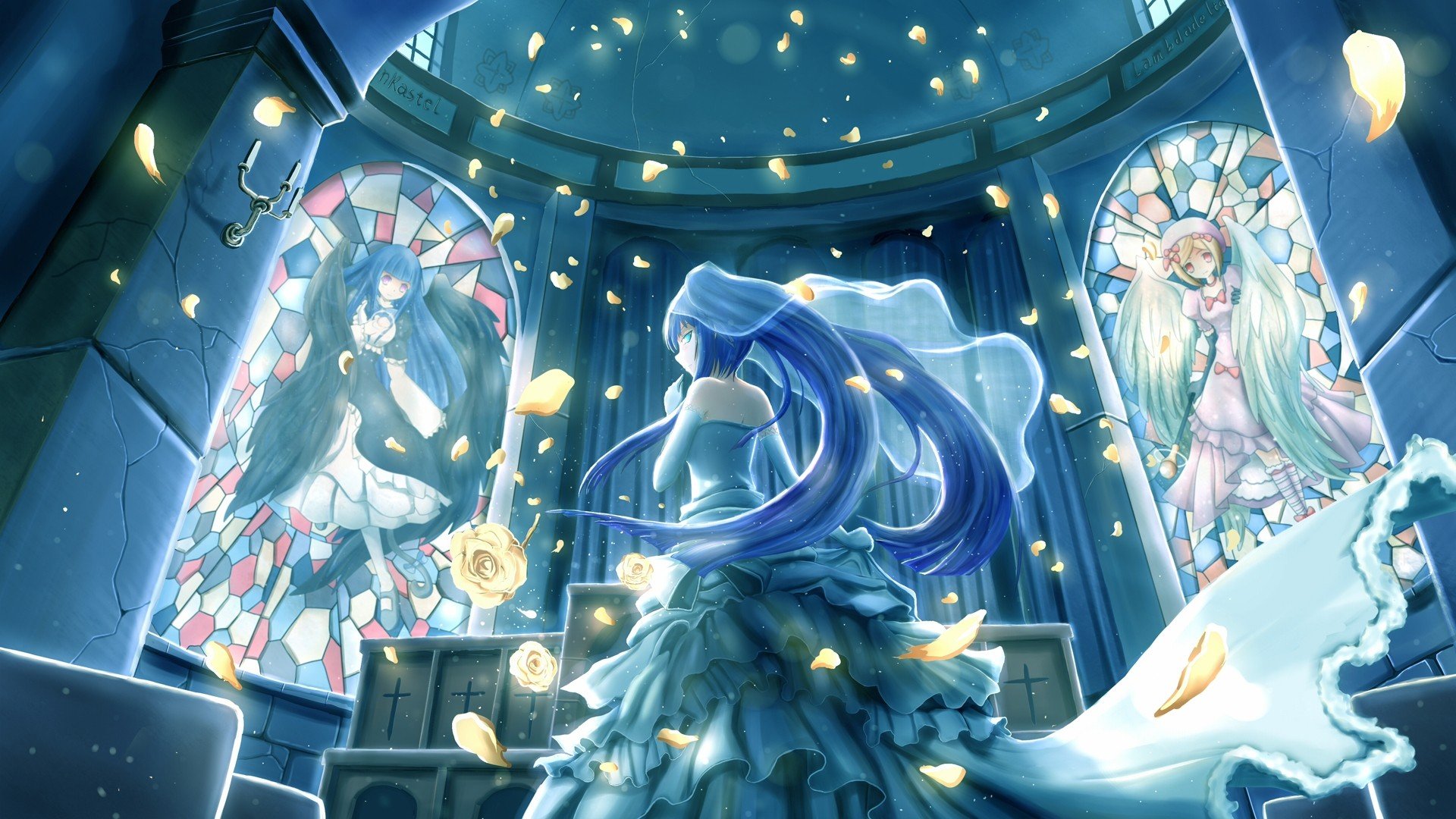 blue hair, 07th expansion, Visual novel Wallpaper