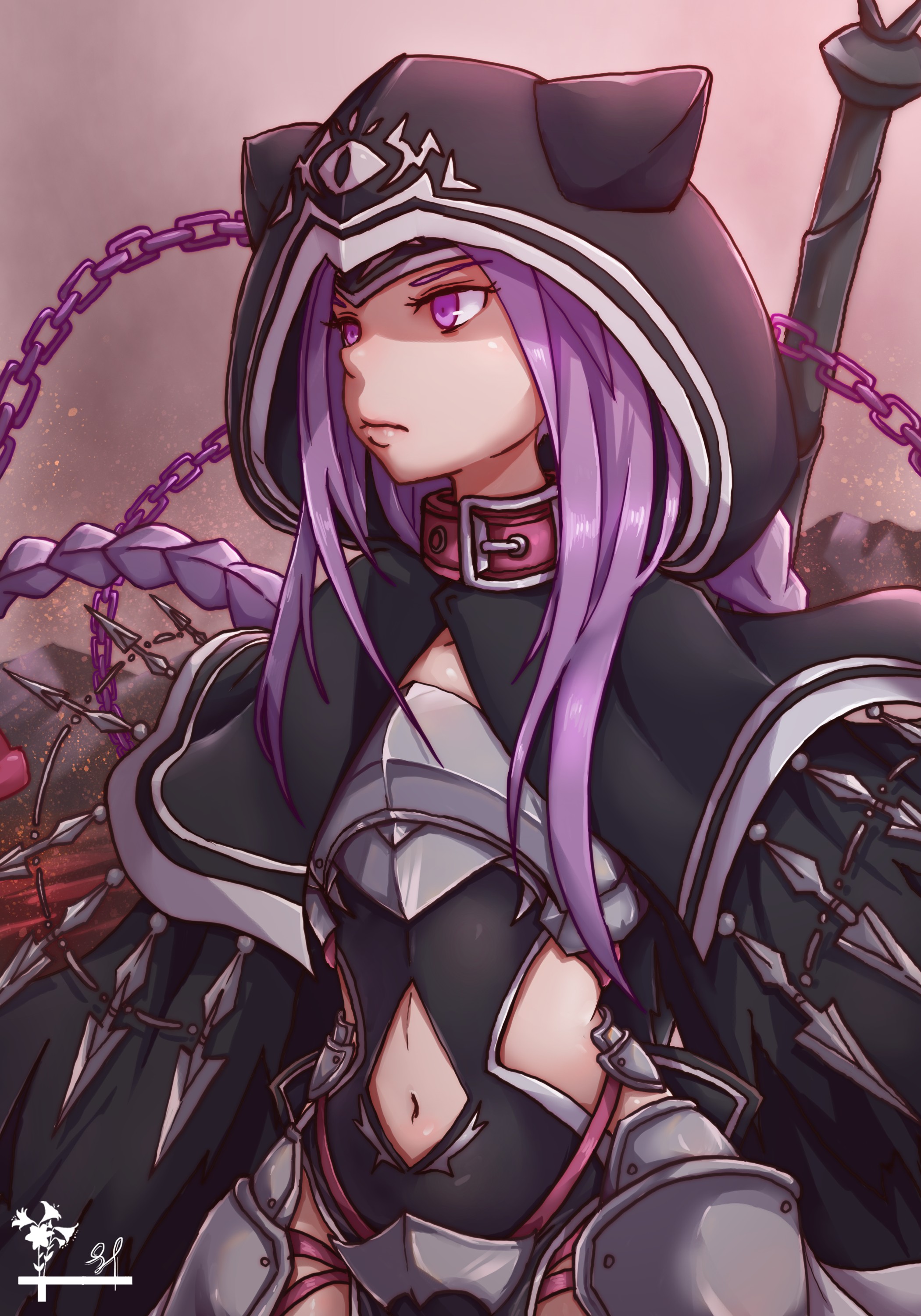 long hair, Purple hair, Purple eyes, Anime, Anime girls, Fate Grand Order, Armor Wallpaper