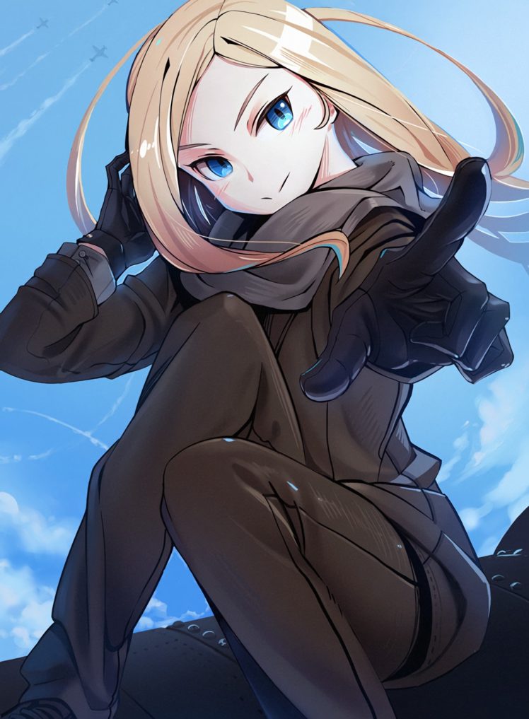 long hair, Blonde, Blue eyes, Anime, Anime girls HD Wallpaper Desktop Background