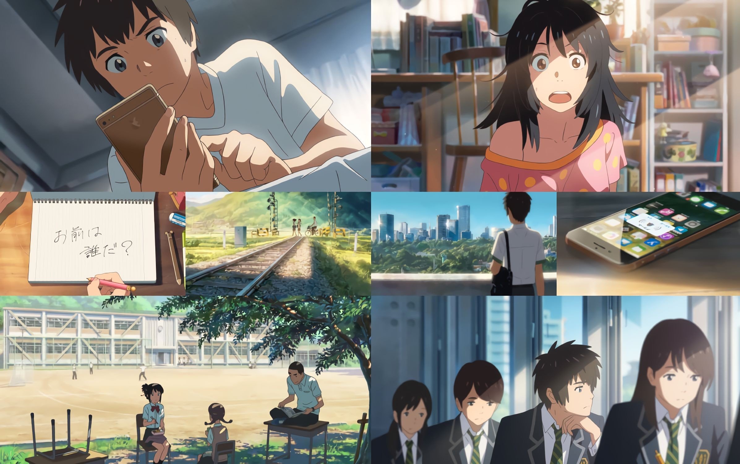Kimi no Na Wa, Cellphone, Anime girls, Anime boy, School uniform Wallpaper