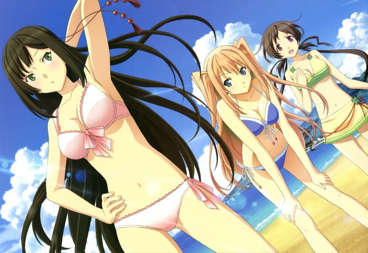 anime girls, Koi to Senkyo to Chocolate, Shinonome Satsuki, Sumiyoshi Chisato, Aomi Isara HD Wallpaper Desktop Background