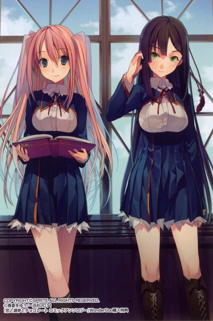 anime girls, Koi to Senkyo to Chocolate, Shinonome Satsuki, Sumiyoshi Chisato HD Wallpaper Desktop Background