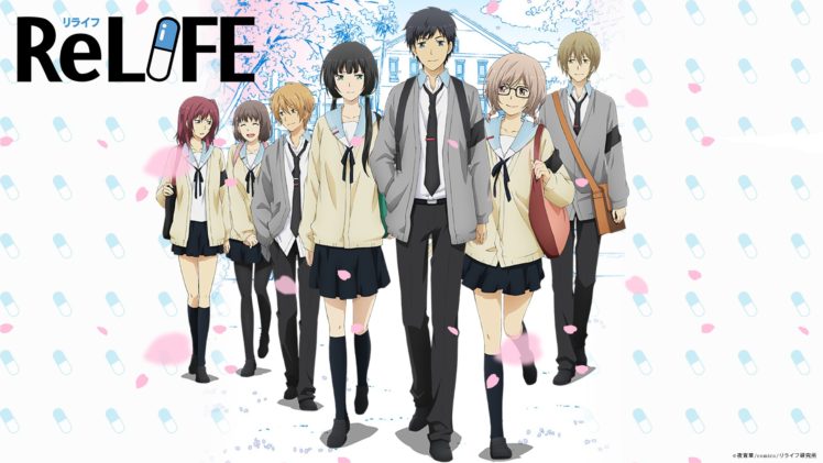 ReLIFE, Hishiro Chizuru, Onoya An, Yoake Ryō, Kaizaki Arata, Kariu Rena, Tamarai Honoka HD Wallpaper Desktop Background