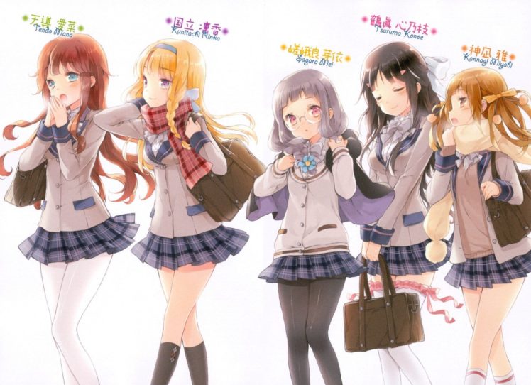 anime girls, Tsuruma Konoe, Kannagi Miyabi, Kono Naka ni Hitori Imouto ga Iru!, Kunitachi Rinka, Sagara Mei, Tendō Mana HD Wallpaper Desktop Background
