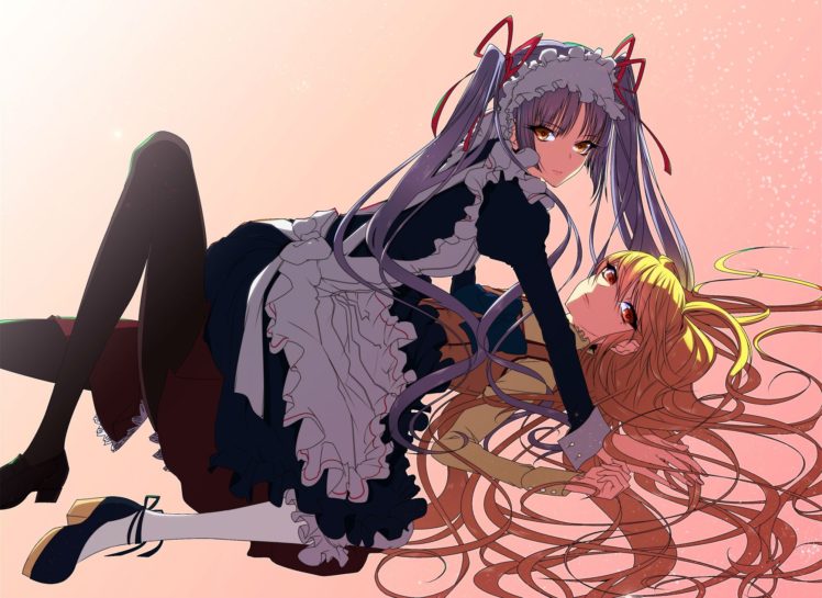 Maria † Holic, Anime girls, Shinōji Matsurika, Shidō Mariya, Yuri HD Wallpaper Desktop Background