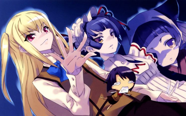 Maria † Holic, Shinōji Matsurika, Ryōchō sensei, Shidō Mariya, Miyamae Kanako, Anime girls, Yuri HD Wallpaper Desktop Background