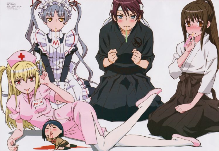 Maria † Holic, Shinōji Matsurika, Shidō Mariya, Miyamae Kanako, Anime girls, Ishima Ryūken, Inamori Yuzuru HD Wallpaper Desktop Background
