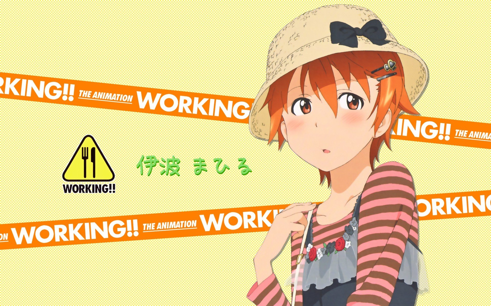 Working!!, Anime girls, Inami Mahiru Wallpaper