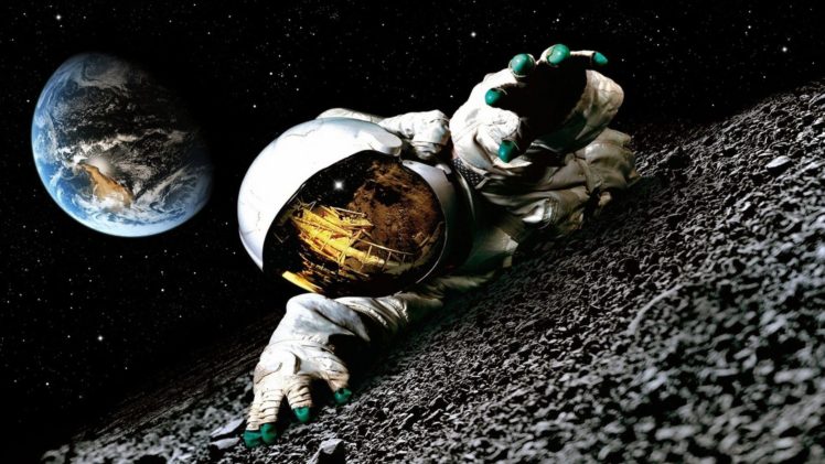 astronaut, Earth, Moon HD Wallpaper Desktop Background