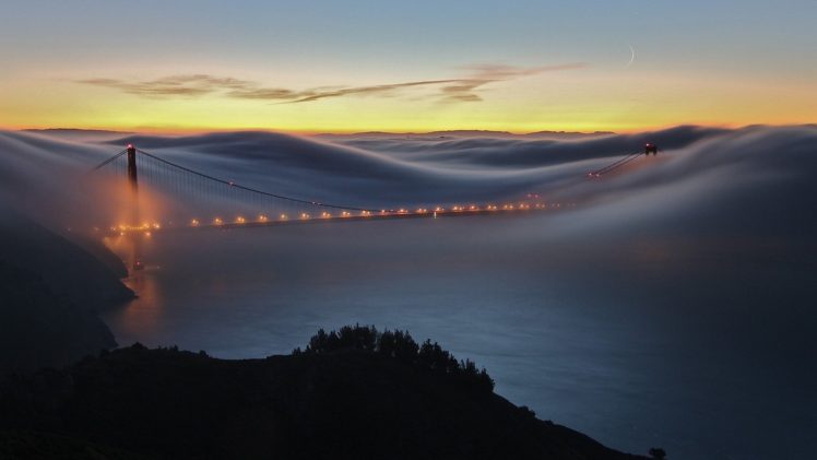 cityscape, Bridge, Mist, Golden Gate Bridge, San Francisco, USA HD Wallpaper Desktop Background