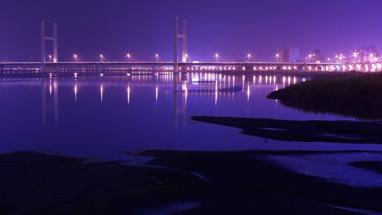 city, Cityscape, Bridge, Night HD Wallpaper Desktop Background