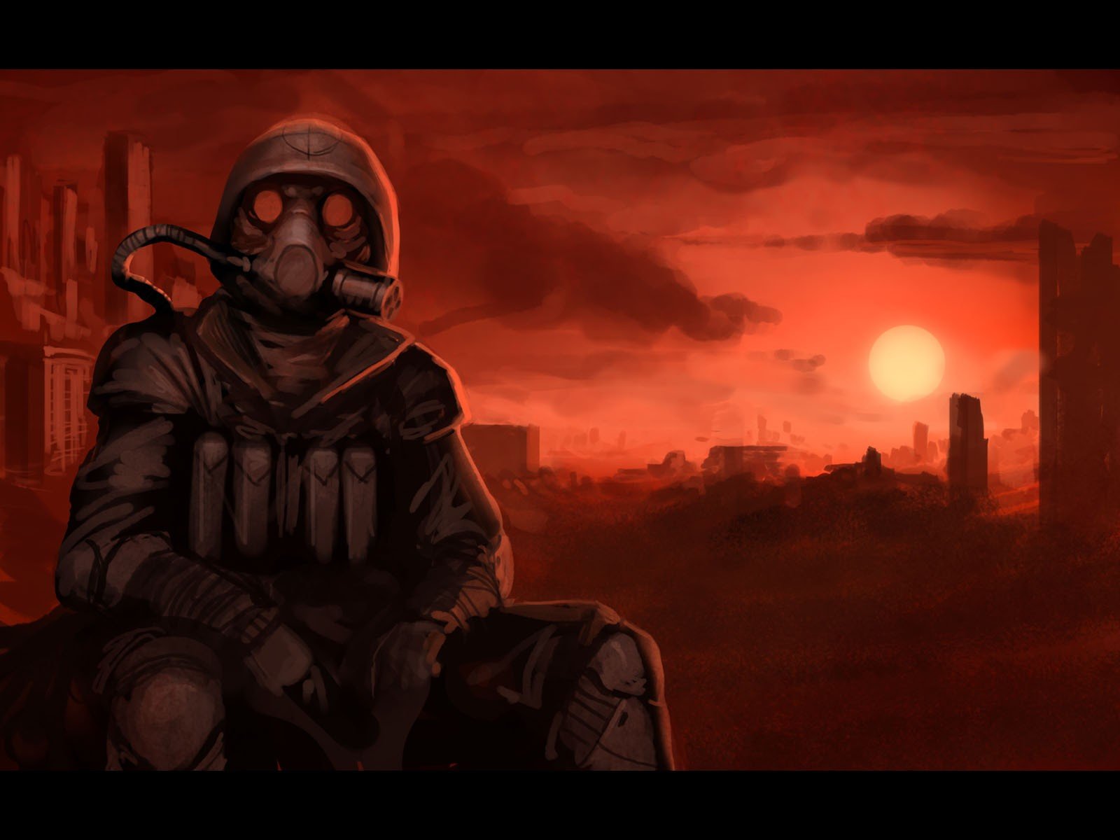 apocalyptic, Gas masks, Gone with the Blast Wave Wallpaper