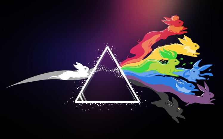Pink Floyd, Eevee, Pokemon, Colorful, Leafeon, Glaceon, Jolteon, Vaporeon, Flareon, Espeon, Umbreon HD Wallpaper Desktop Background