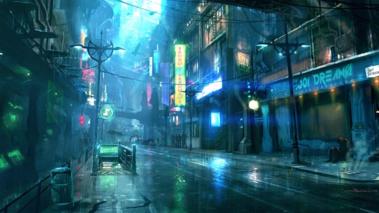 futuristic, Rain, Dreamfall Chapters HD Wallpaper Desktop Background