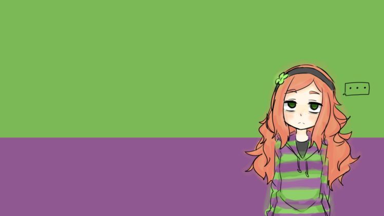 Vivian James, Green, Purple, Redhead HD Wallpaper Desktop Background