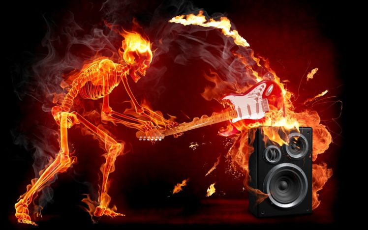 fire, Guitar, Music HD Wallpaper Desktop Background