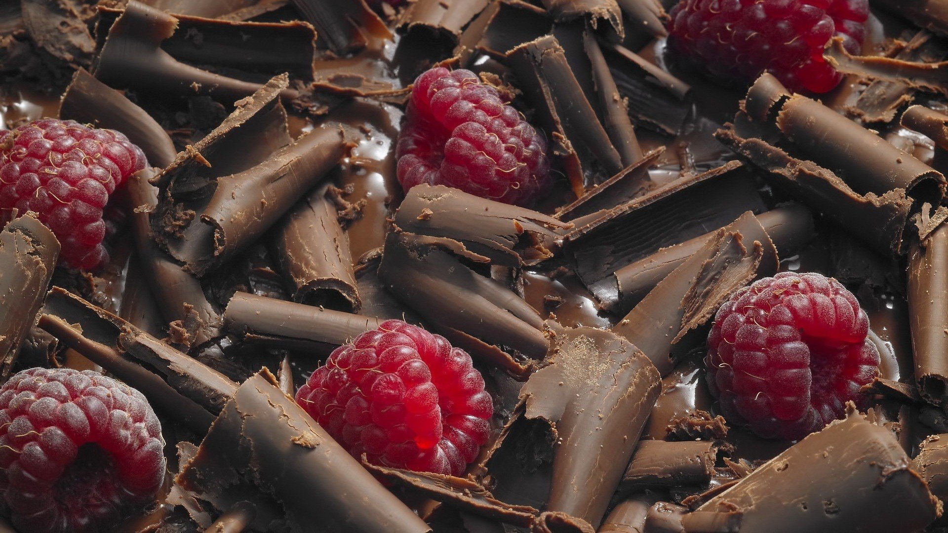 chocolate, Desserts, Raspberries Wallpaper
