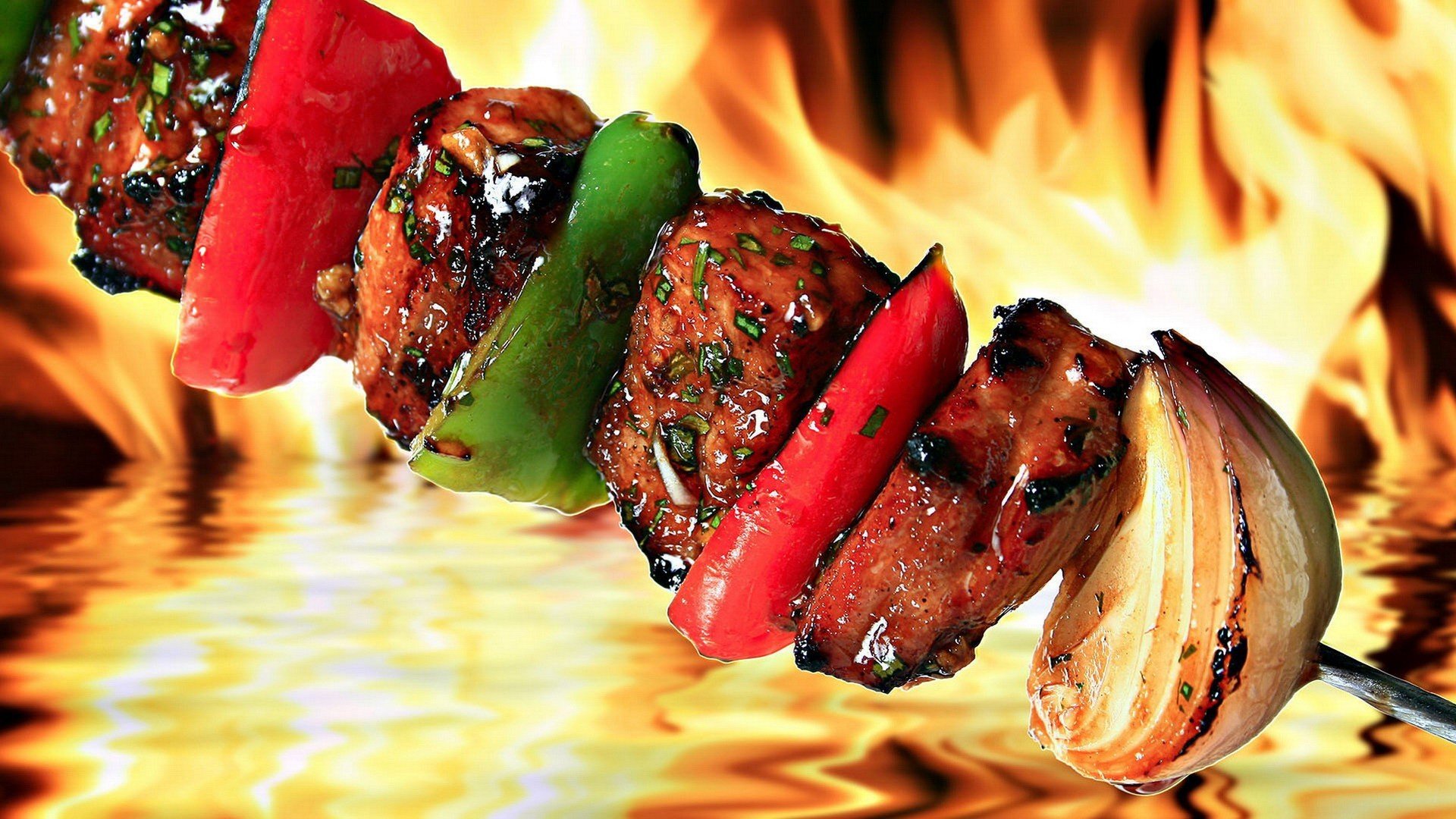 food, Meat, Fire, Barbecue Wallpaper
