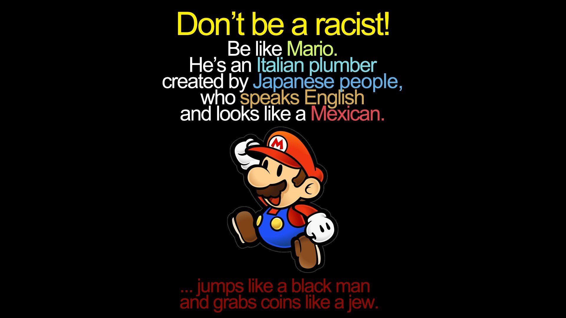 Super Mario, Mario Bros., Super Mario Bros., Racism Wallpaper