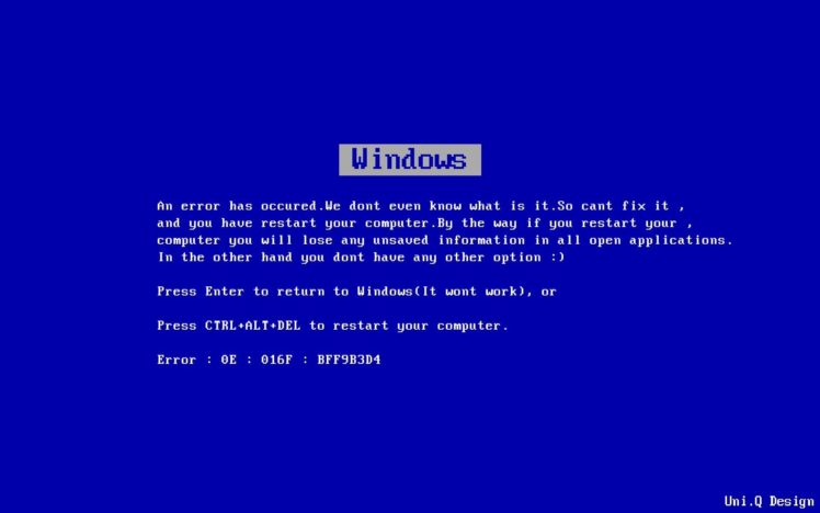 Hình nền Blue Screen of Death cho máy tính: \