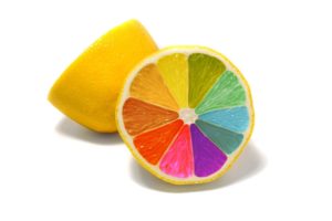 colorful, Food, Simple background, Minimalism, Lemons