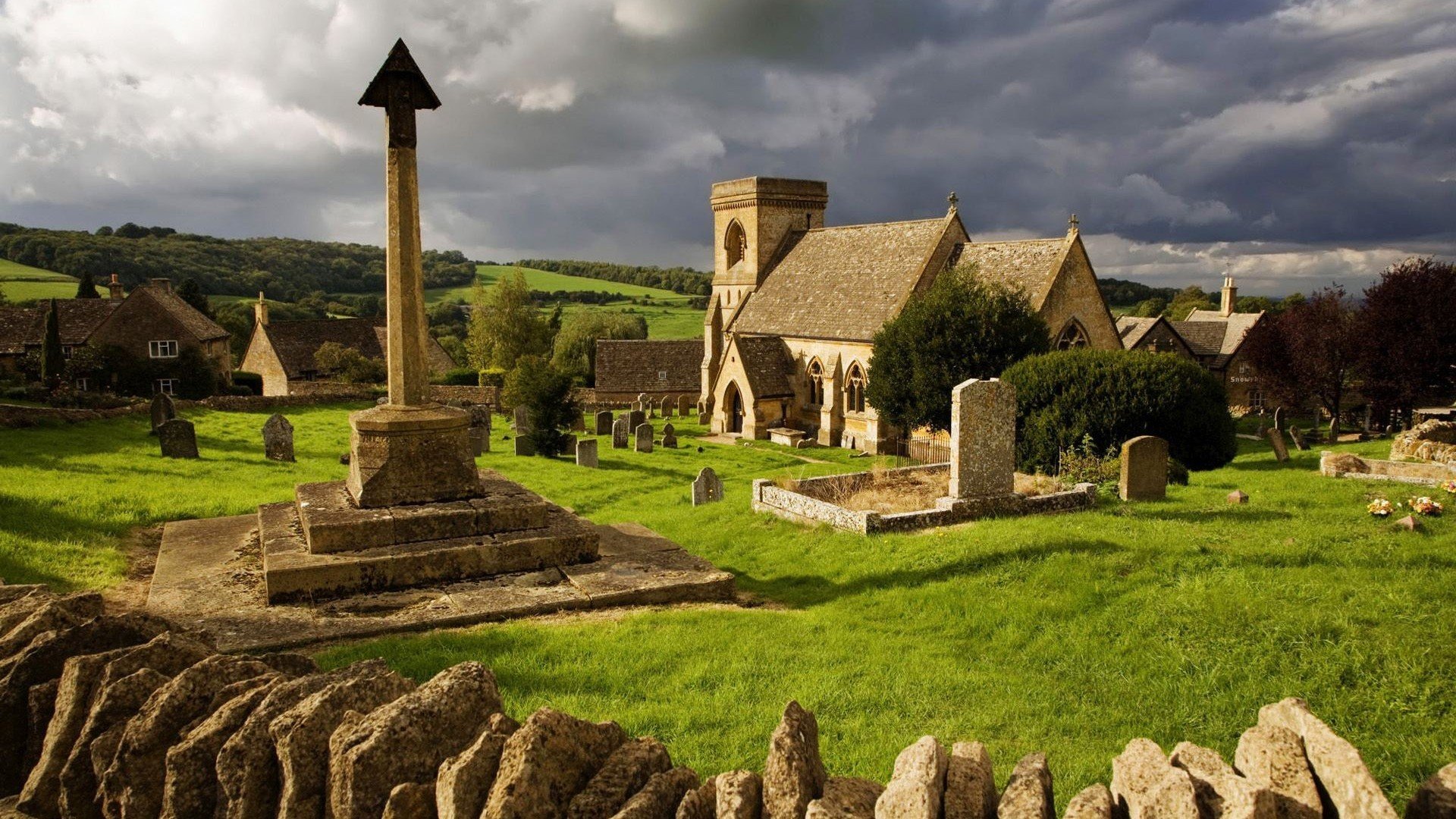 graveyards, Architecture, Church, England, UK Wallpaper