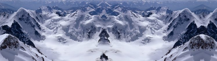 mountain, Snow, Mirrored HD Wallpaper Desktop Background