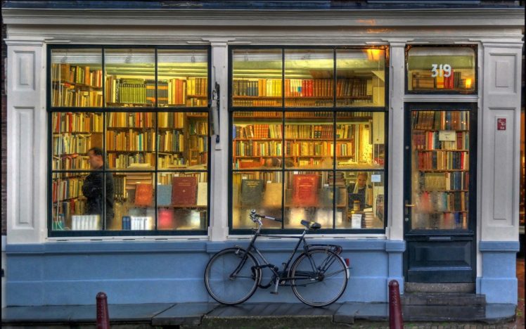 books, Stores, Bicycle, Urban HD Wallpaper Desktop Background