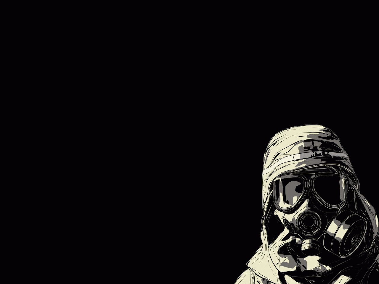 dark, Gas masks Wallpaper
