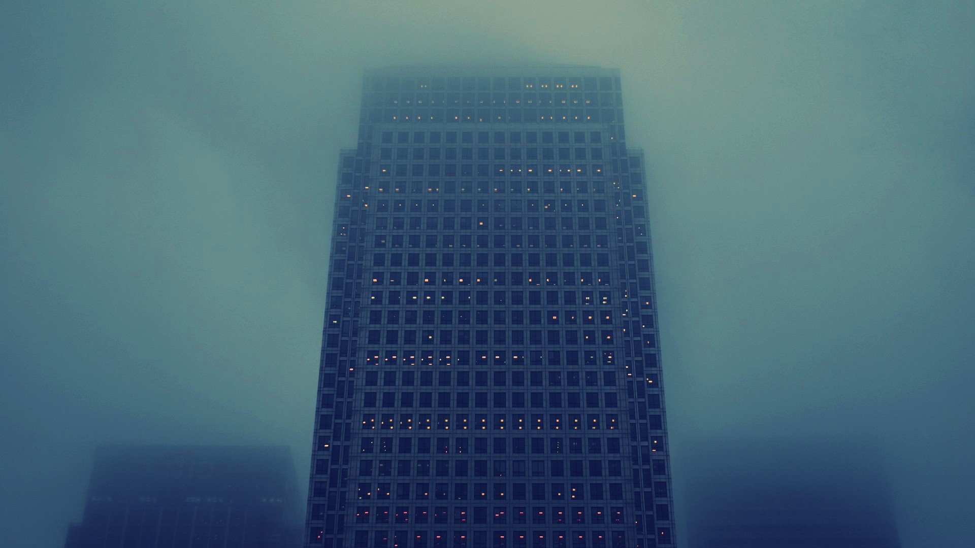skyscraper, Mist Wallpaper
