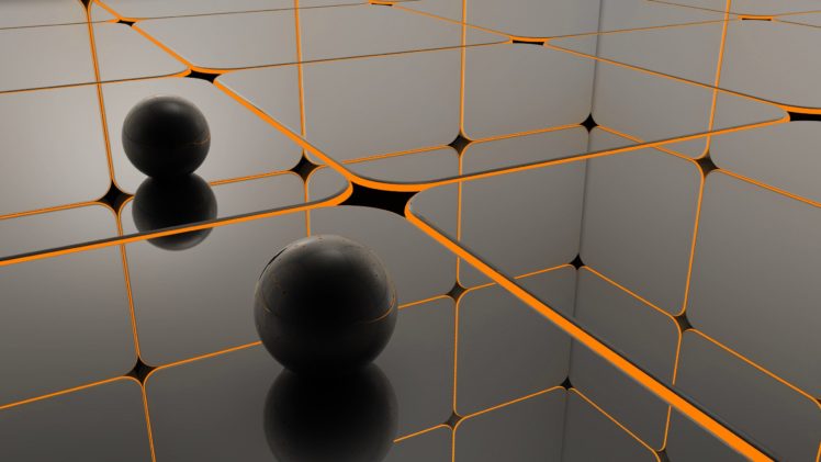black, Orange, Ball HD Wallpaper Desktop Background