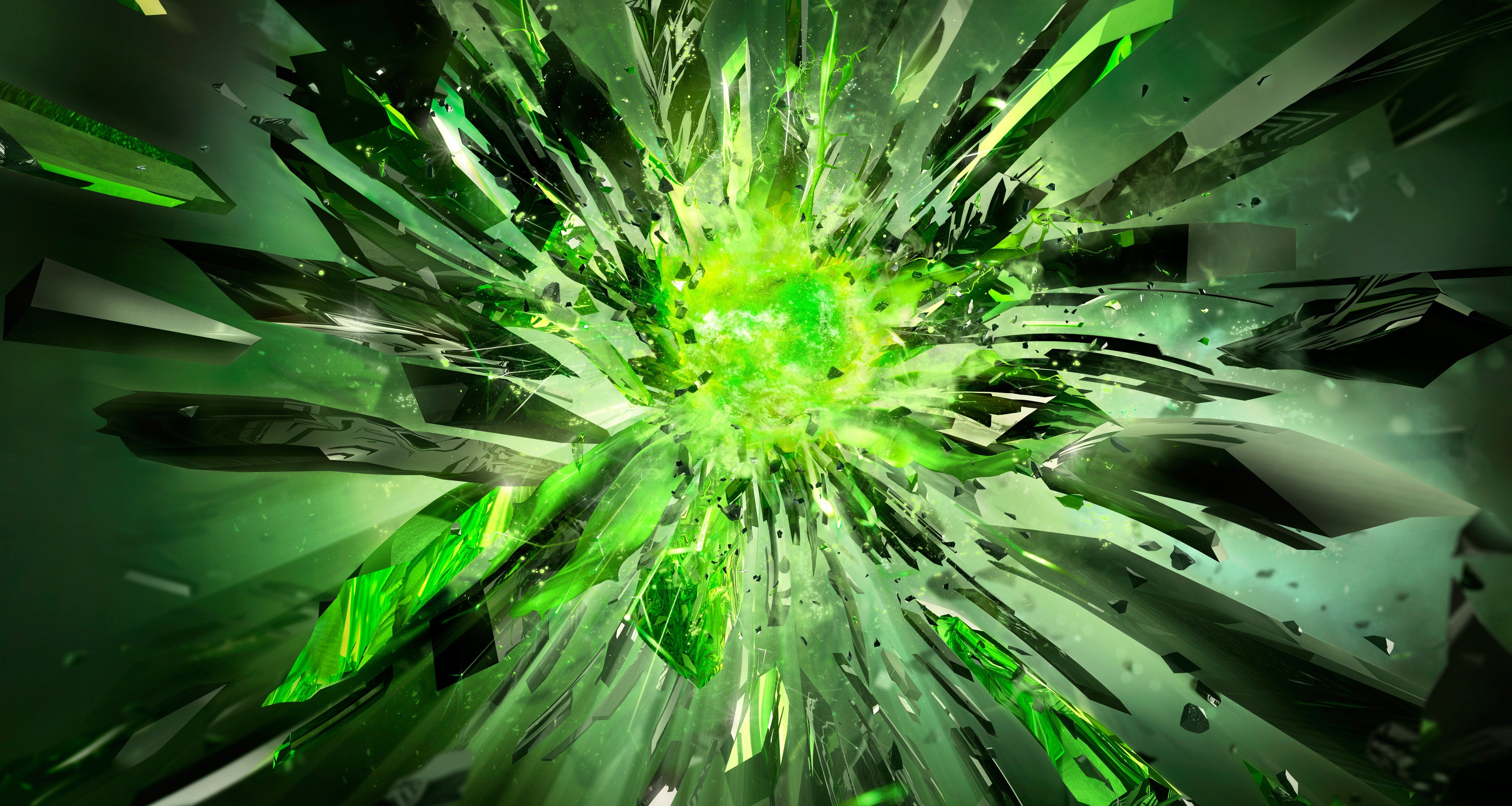 green, Explosion Wallpaper