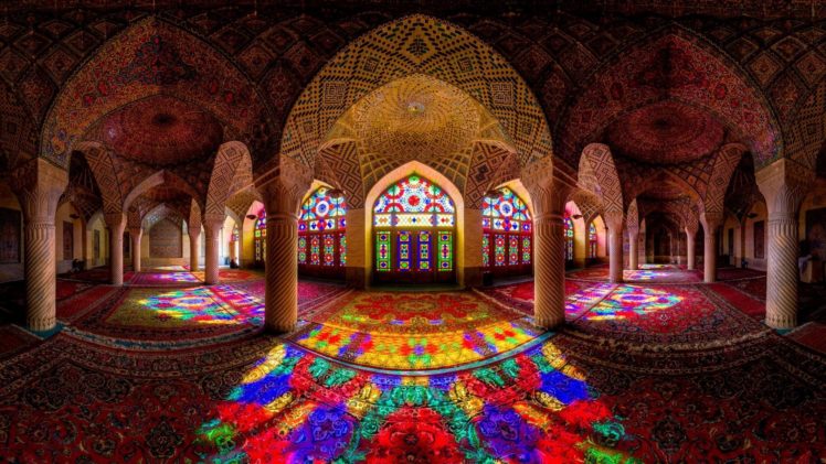 Islamic architecture, Iran, Architecture, Mosques, Colorful, Interiors, Arch, Detailed HD Wallpaper Desktop Background