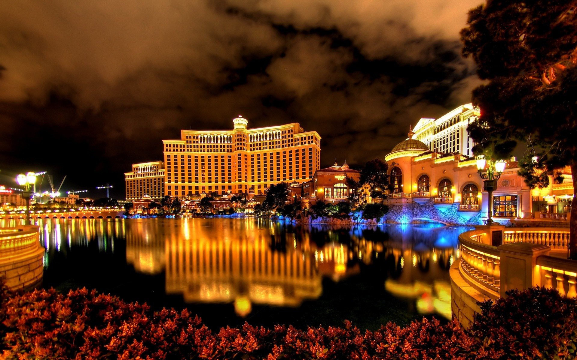 cityscape, Hotels, Reflection, Lights, Las Vegas Wallpaper