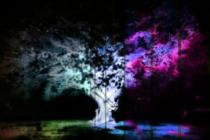 psychedelic, Glitch art, Negative, Trees, Field