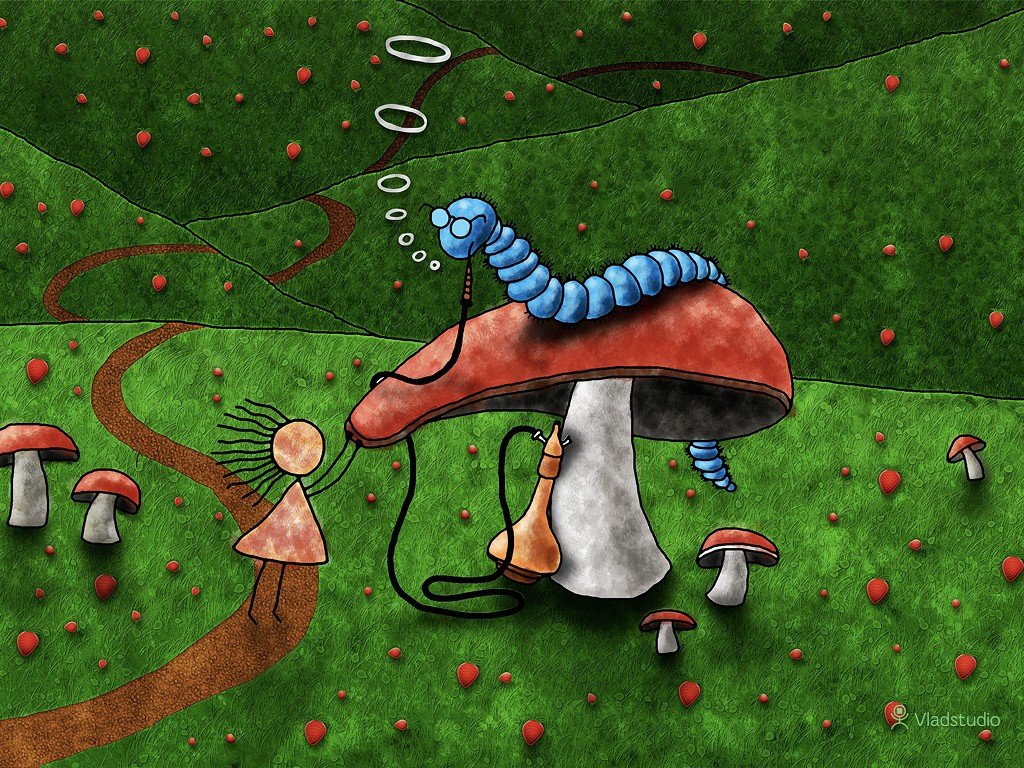 Vladstudio, Mushroom, Alice in Wonderland Wallpaper