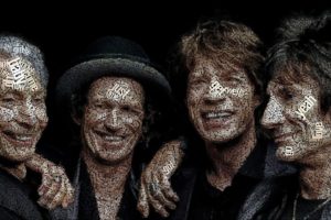 Rolling Stones, Mick Jagger, Keith Richards, Typographic portraits